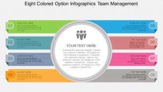 Kg eight colored option infographics team management flat powerpoint design