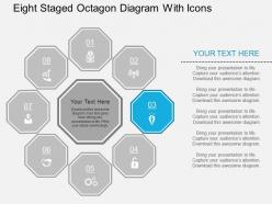 Ki eight staged octagon diagram with icons flat powerpoint design