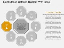 Ki eight staged octagon diagram with icons flat powerpoint design