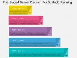 Ki five staged banner diagram for strategic planning flat powerpoint design