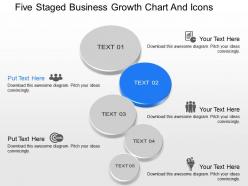 Ki five staged business growth chart and icons powerpoint template