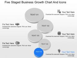 Ki five staged business growth chart and icons powerpoint template