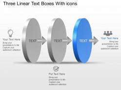 Ki three linear text boxes with icons powerpoint template