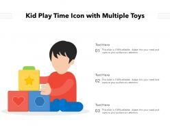 Kid play time icon with multiple toys