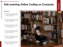 Kids learning online coding on computer