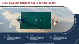 Kids Playing Outdoor Table Tennis Sport