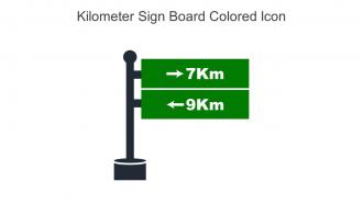 Kilometer Sign Board Colored Icon In Powerpoint Pptx Png And Editable Eps Format