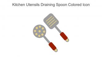 Kitchen Utensils Draining Spoon Colored Icon In Powerpoint Pptx Png And Editable Eps Format