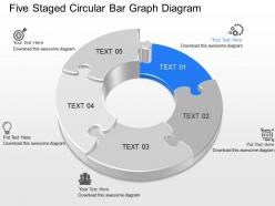 Kj five staged circular bar graph diagram powerpoint template