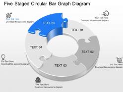Kj five staged circular bar graph diagram powerpoint template
