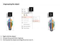 Kj seven staged bulb diagram with arrows and icons flat powerpoint design
