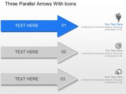 Kj three parallel arrows with icons powerpoint template