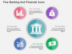 Kk five banking and financial icons flat powerpoint design