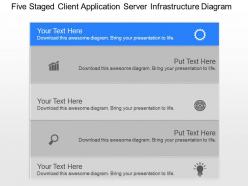 kk Five Staged Client Application Server Infrastructure Diagram Powerpoint Template