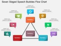 kk Seven Staged Speech Bubbles Flow Chart Flat Powerpoint Design