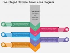 Kl five staged reverse arrow icons diagram flat powerpoint design