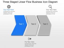 Kl three staged linear flow business icon diagram powerpoint template