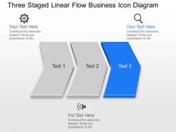 Kl three staged linear flow business icon diagram powerpoint template