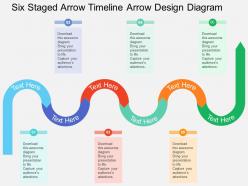 Km six staged arrow timeline arrow design diagram flat powerpoint design