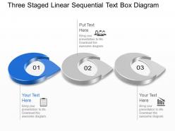 Kn three staged linear sequential text box diagram powerpoint template
