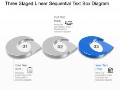 Kn three staged linear sequential text box diagram powerpoint template