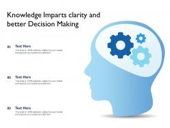 Knowledge imparts clarity and better decision making
