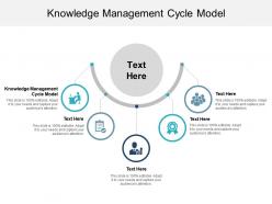 Knowledge management cycle model ppt powerpoint presentation icon outline cpb