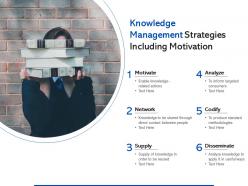 Knowledge management strategies including motivation