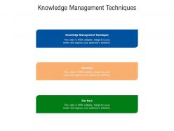 Knowledge management techniques ppt powerpoint presentation inspiration gallery cpb