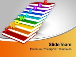 Knowledge on books as staircase education powerpoint templates ppt themes and graphics 0213