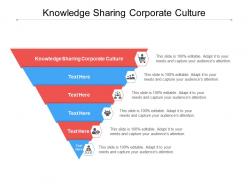 Knowledge sharing corporate culture ppt powerpoint presentation infographics ideas cpb