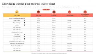 Knowledge Transfer Plan Progress Tracker Sheet