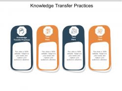 Knowledge transfer practices ppt powerpoint presentation show example topics cpb