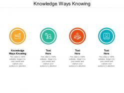 Knowledge ways knowing ppt powerpoint presentation professional graphics tutorials cpb