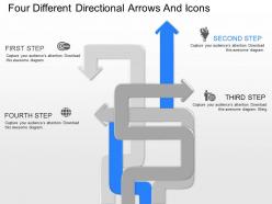 Ko four different directional arrows and icons powerpoint template