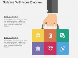Ko suitcase with icons diagram flat powerpoint design