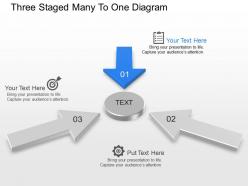 Ko three staged many to one diagram powerpoint template