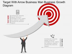 Kp target with arrow business man business growth diagram flat powerpoint design