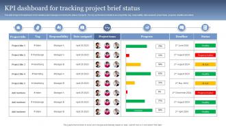 KPI Dashboard For Tracking Project Brief Status