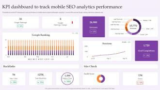 KPI Dashboard To Track Mobile SEO Analytics Performance