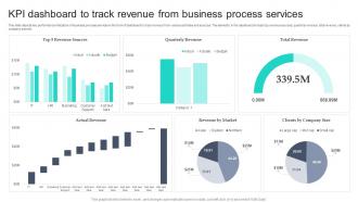 KPI Dashboard To Track Revenue From Business Process Services