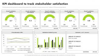 KPI Dashboard To Track Stakeholder Satisfaction Strategic Approach For Developing Stakeholder