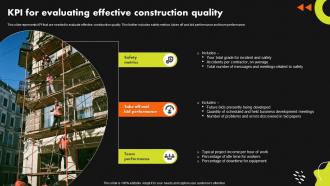 KPI For Evaluating Effective Construction Quality