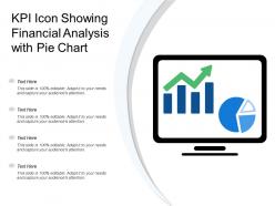 Kpi icon showing financial analysis with pie chart