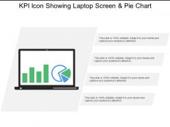 Kpi Icon Showing Laptop Screen And Pie Chart