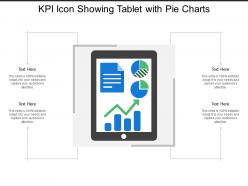 Kpi Icon Showing Tablet With Pie Charts