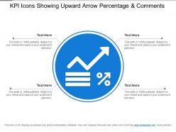 Kpi icons showing upward arrow percentage and comments