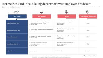 KPI Metrics Used In Calculating Department Wise Employee Headcount