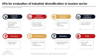 Kpis For Evaluation Of Industrial Diversification In Tourism Sector