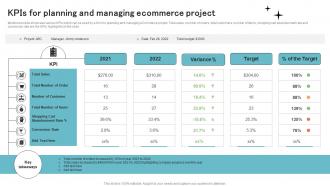 KPIS For Planning And Managing Ecommerce Project